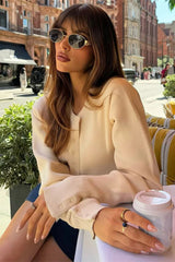 Slim Fit Knit Patchwork Cardigan