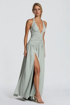 Halter Backless Slit Bodycon Party Dress