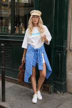 Vintage Letter Printed Cotton T-Shirt