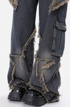 High Waist Wide Leg Workwear Jeans