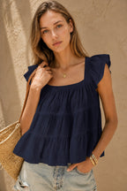 Loose Solid Sleeveless Vest Blouse