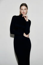 DressBetty - 2024 Elegant Spring Turtleneck Knitted Ribbed Sheath Midi Bodycon Dress