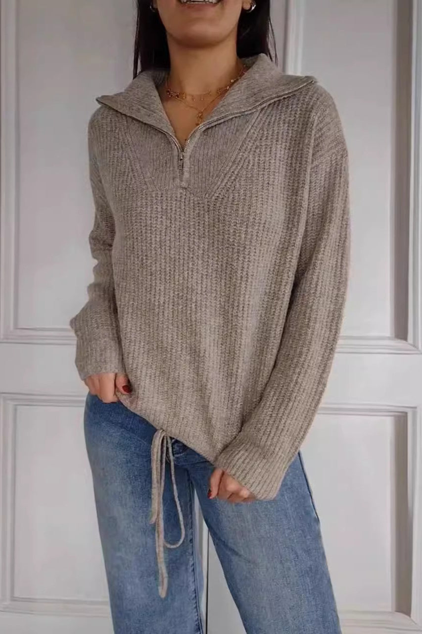 Casual Drawstring Pullover Sweater Main image