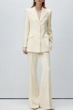 Wrinkle Resistant Twill Lace Waist Cinched Two Piece Set