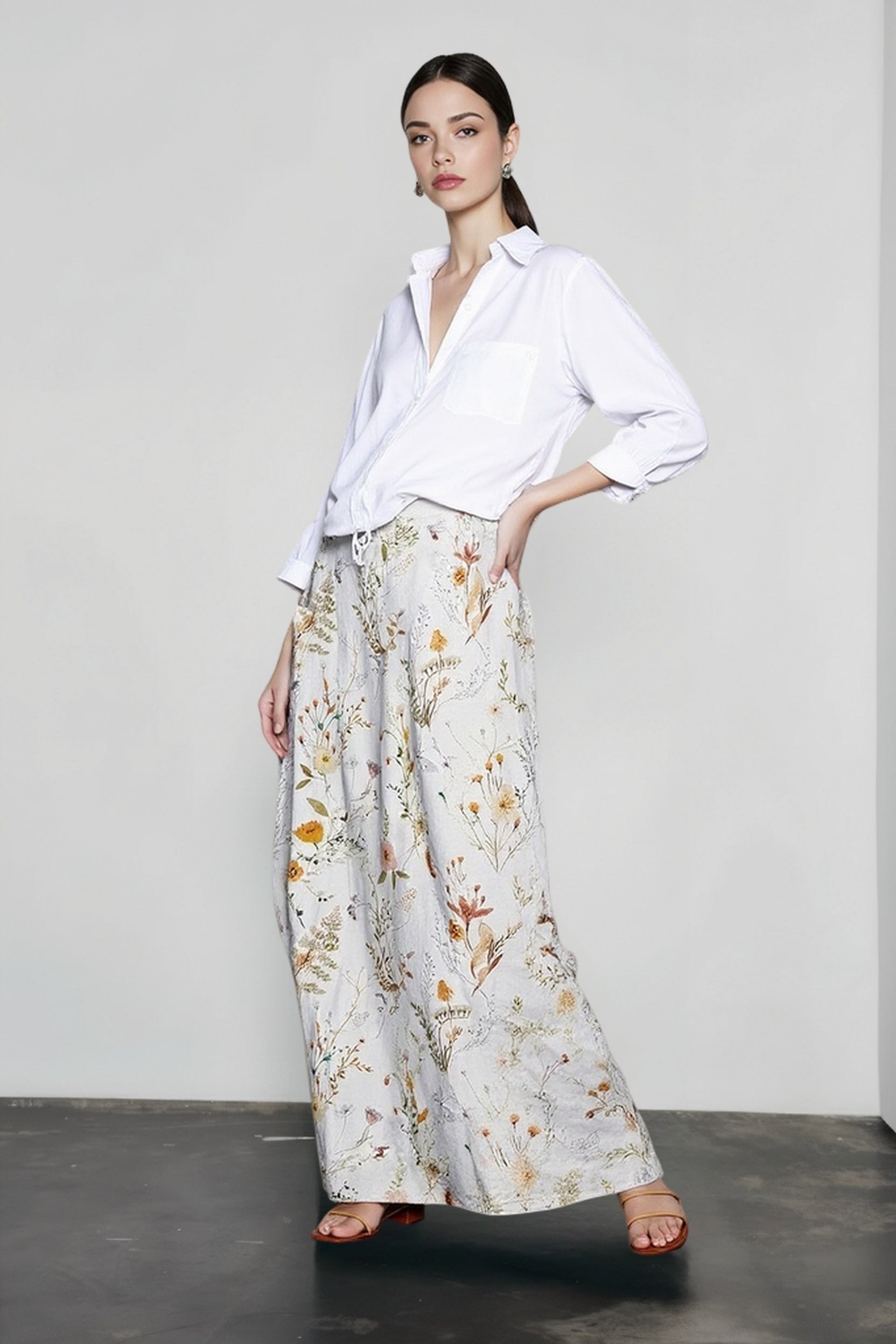 Floral Print Pocket Casual Vacation Skirt Main image