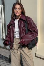 Oversized Moto Leather Jacket