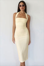 Halter Open Back Fitted Sleeveless Mini Party Dress