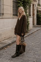 Loose Fit Rabbit Hair Knit Cardigan