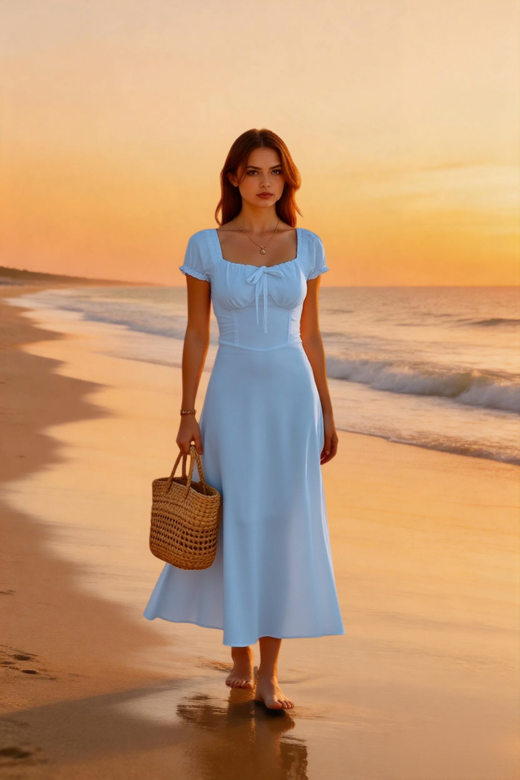Ruched Puff Sleeve Maxi Work Dress Secondary image