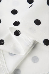 Polka Dot Halter Backless Tie Shoulder Crop Top