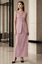 Sleeveless Vest Skirt Elegant Two Piece Work Set