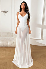 Sheer A-Line Maxi Birthday Dress