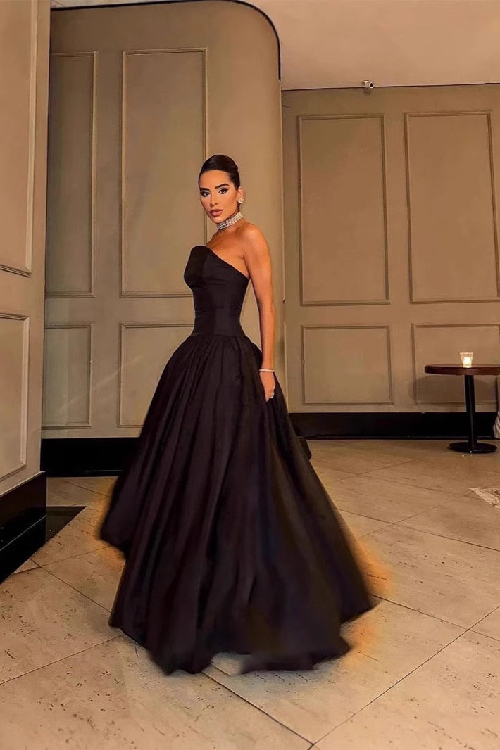 Luxe Solid Strapless Slip Prom Dress Secondary image
