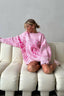 Distressed Graphic Oversized Crew Neck Knit Sweater