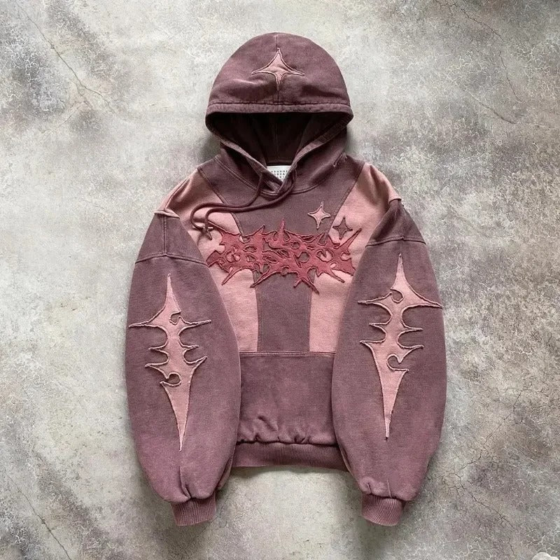 Star Patchwork Oversized Hoodie Main image