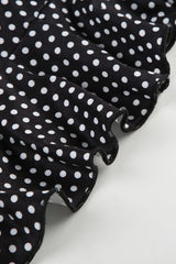 Polka Dot Tie Front Ruffled Crop Top