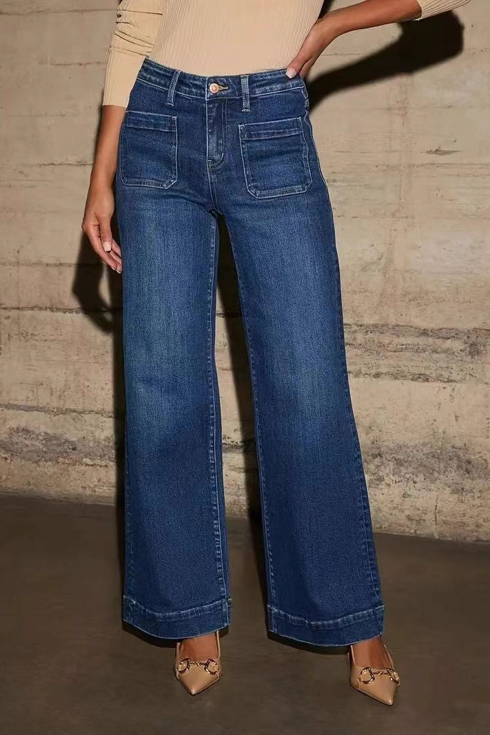 Straight Leg Wide Denim Jeans Main image