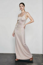 Crew Neck Sleeveless Knit Bodycon Maxi Vacation Dress