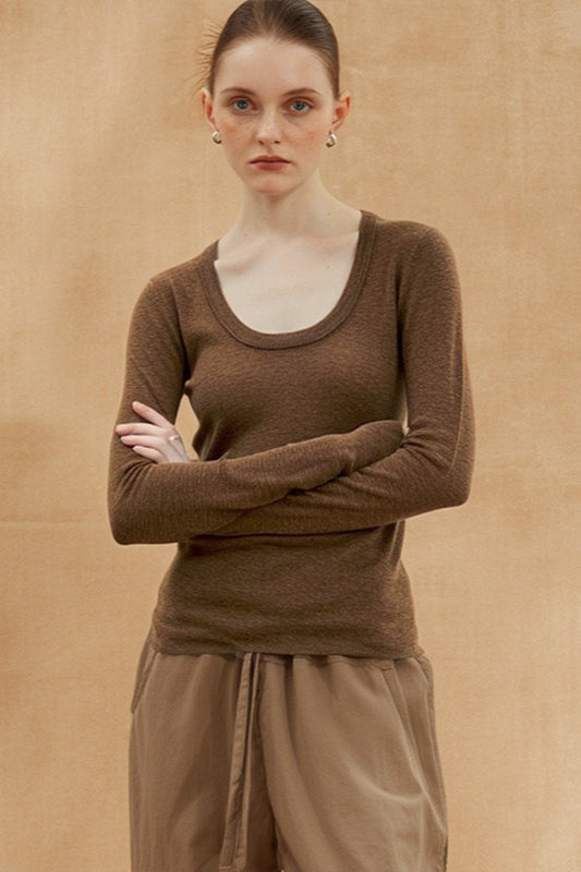 Lightweight Crewneck Knit Top Main image