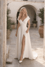 V-neck Ruffled Evening Long High Waist Elegant Party 2024 New Sexy Irregular Graduation Prom Dress