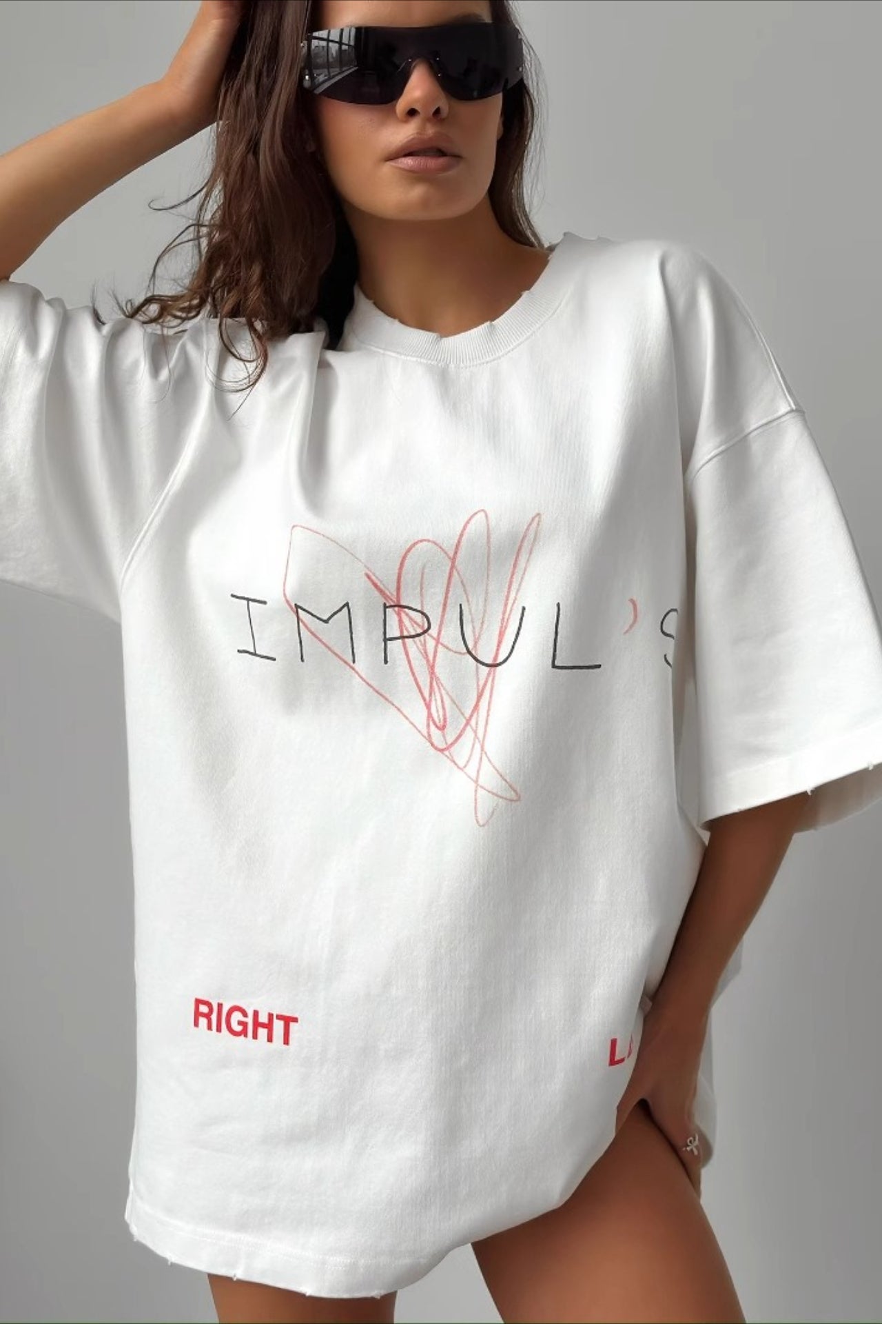 Trendy Oversized Graphic Crewneck T-Shirt Secondary image