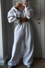 Sporty Crewneck Sweatpants Activewear Set