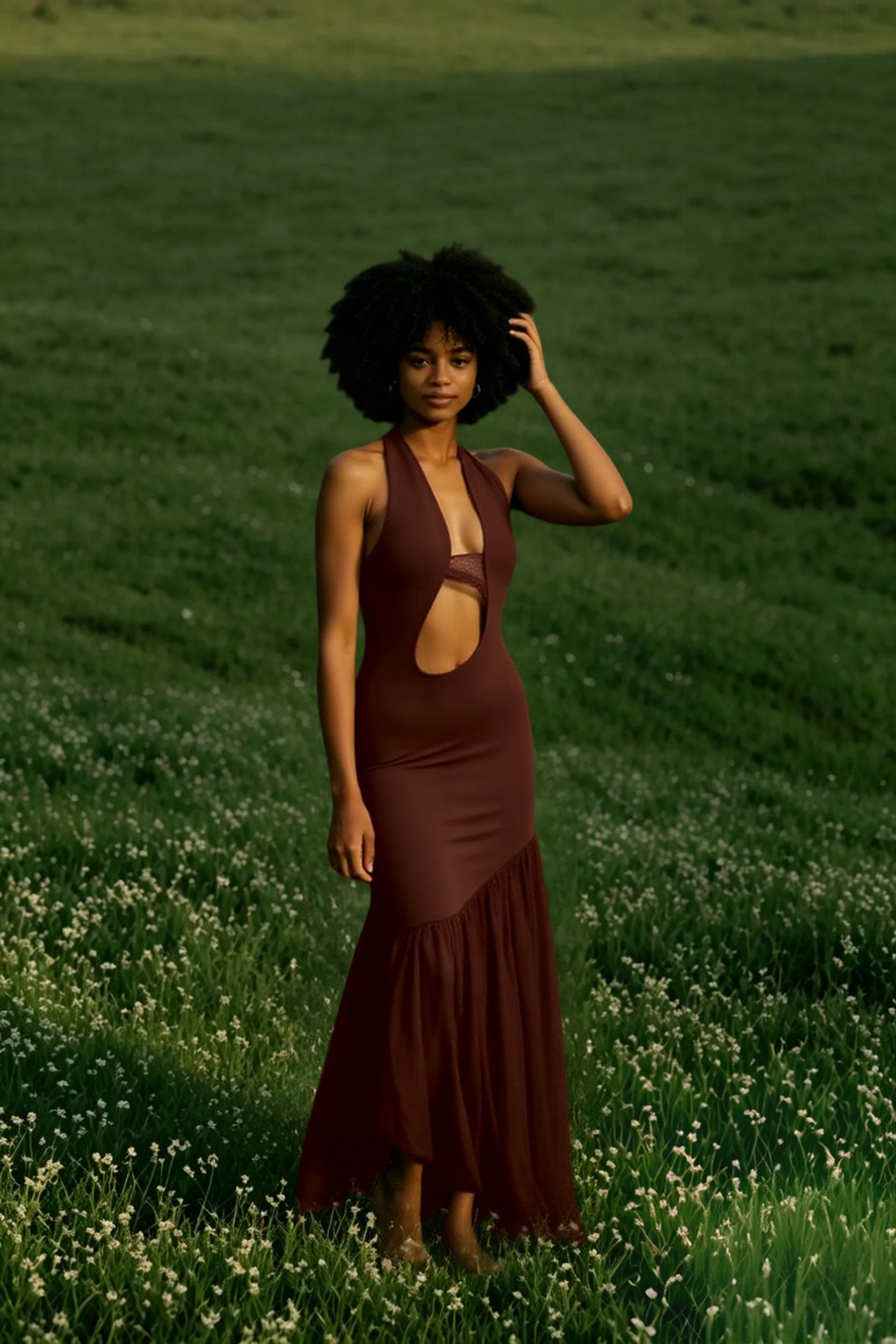 Sexy Fitted Mesh Backless Ruched Elegant Party Dress Secondary image