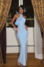 Flirty Halter Slit Party Dress