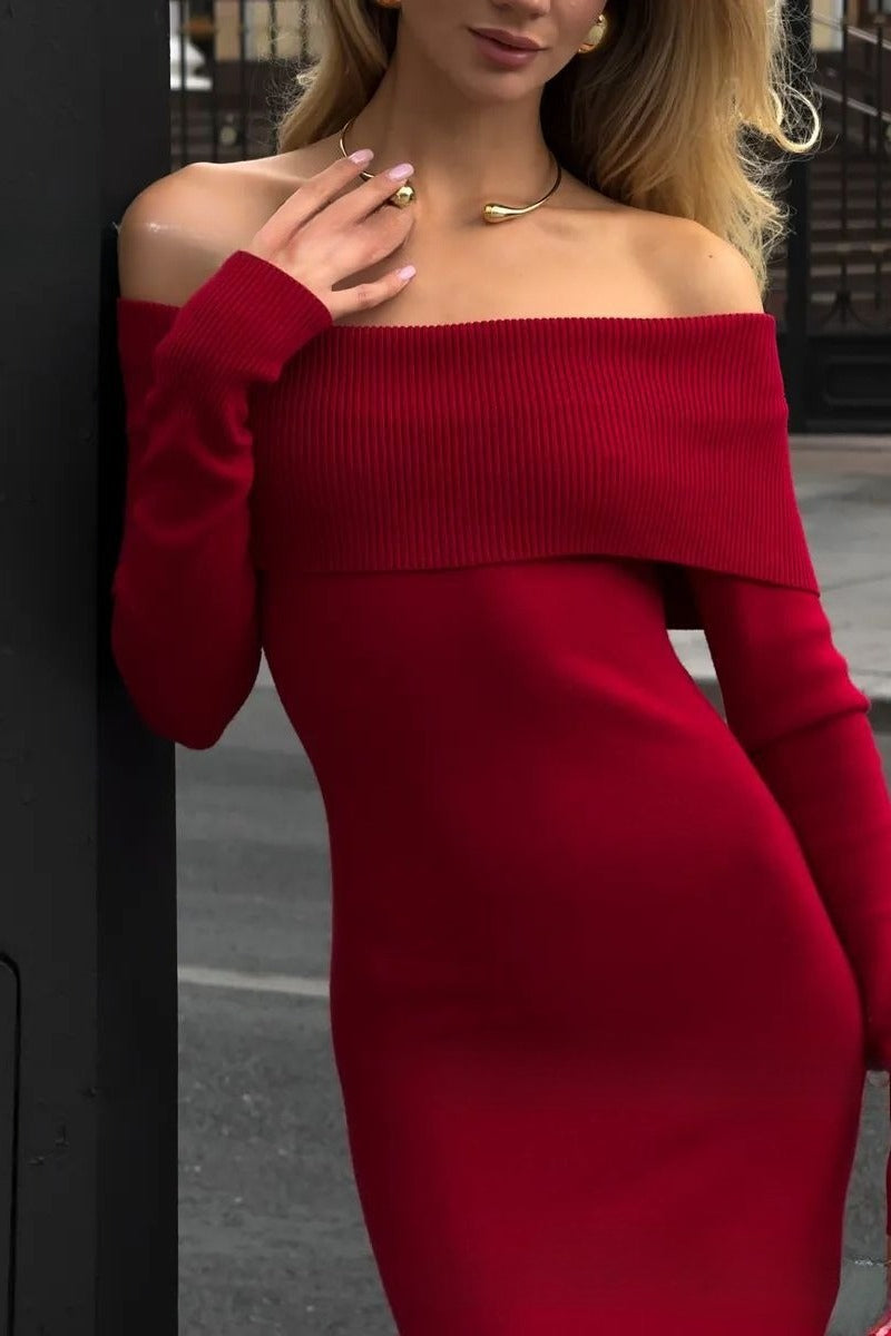 Knit Off Shoulder Sweater Dress Secondary image