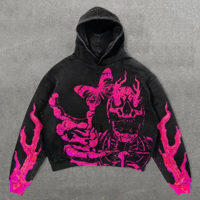 Vintage Skull Zip-Up Hoodie Main image