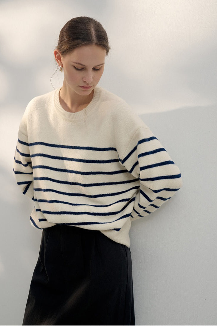 Classic Stripe Wool Knit Top Main image