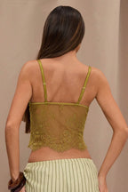 Lace Cami Fitted Layering Crop Top