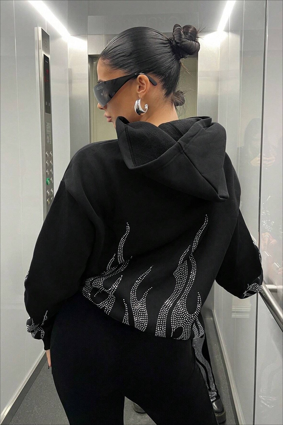 Street Style Flame Zipper Hoodie Main image