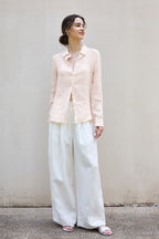 Minimalist Sheer Linen Blouse