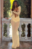Lace Bow Cutout Long Sleeve Maxi Dress