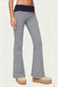 Striped Foldover Waist Flare Leg Pants