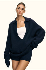 Slouchy V-Neck Sweater Set Knit Set