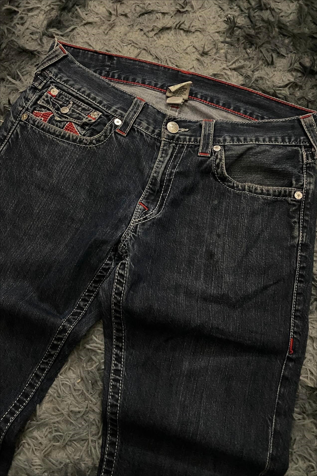 Vintage Embroidered Wide Leg Straight Jeans