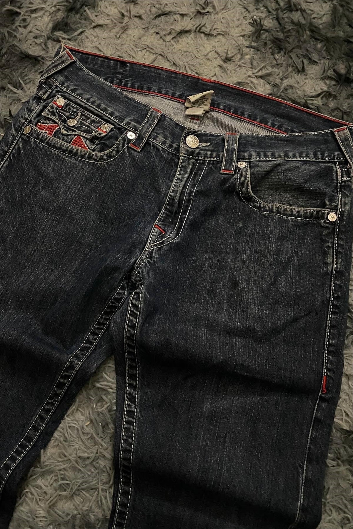 Vintage Embroidered Wide Leg Straight Jeans