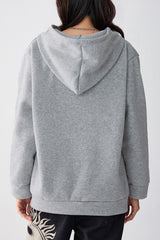 Graphic Print Zipper Hoodie