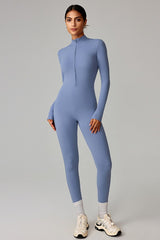 Slim Fleece Lined Thermal Running Outdoor Jumpsuit
