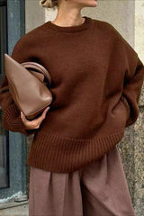 Casual Ribbed Knit Sweater