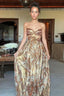 Print Strapless Tube Maxi Dress