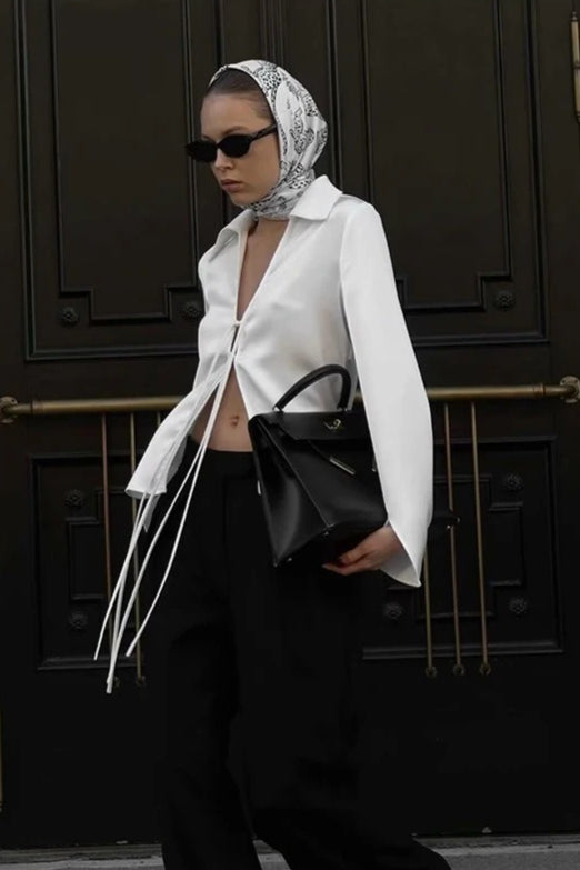 Bow Detail Satin Blouse Secondary image