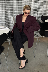 Burgundy Elevated Relaxed Blazer