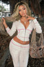 Faux Fur Trim Cropped Zip Front Hoodie