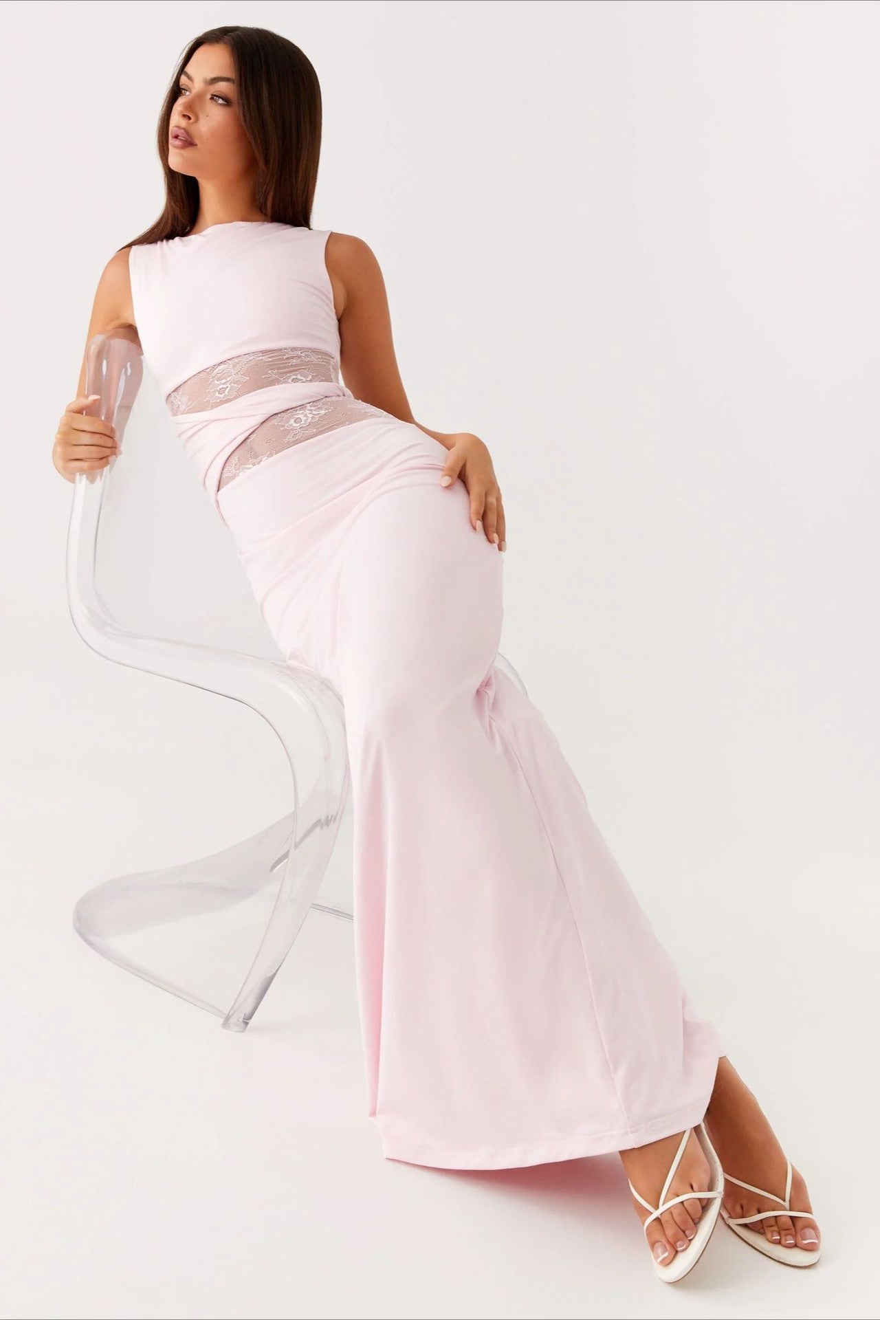 Cut Out Lace Panel Sleeveless Bodycon Dress Secondary image