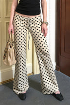 Polka Dot Low Rise Flare Pants