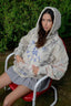 Distressed Rhinestone Graffiti Print Hoodie