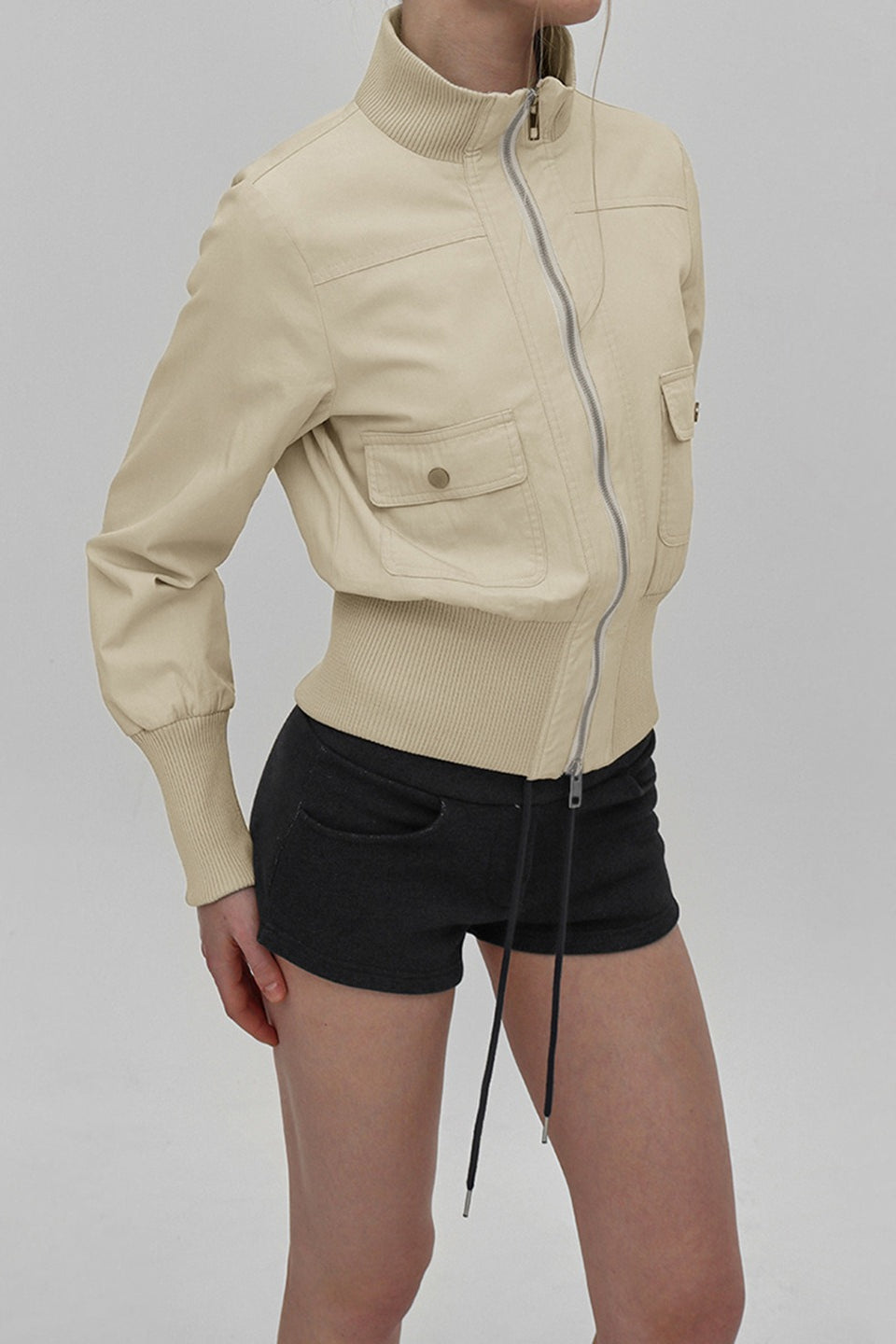 Street Style Stand Collar Cargo Jacket Secondary image